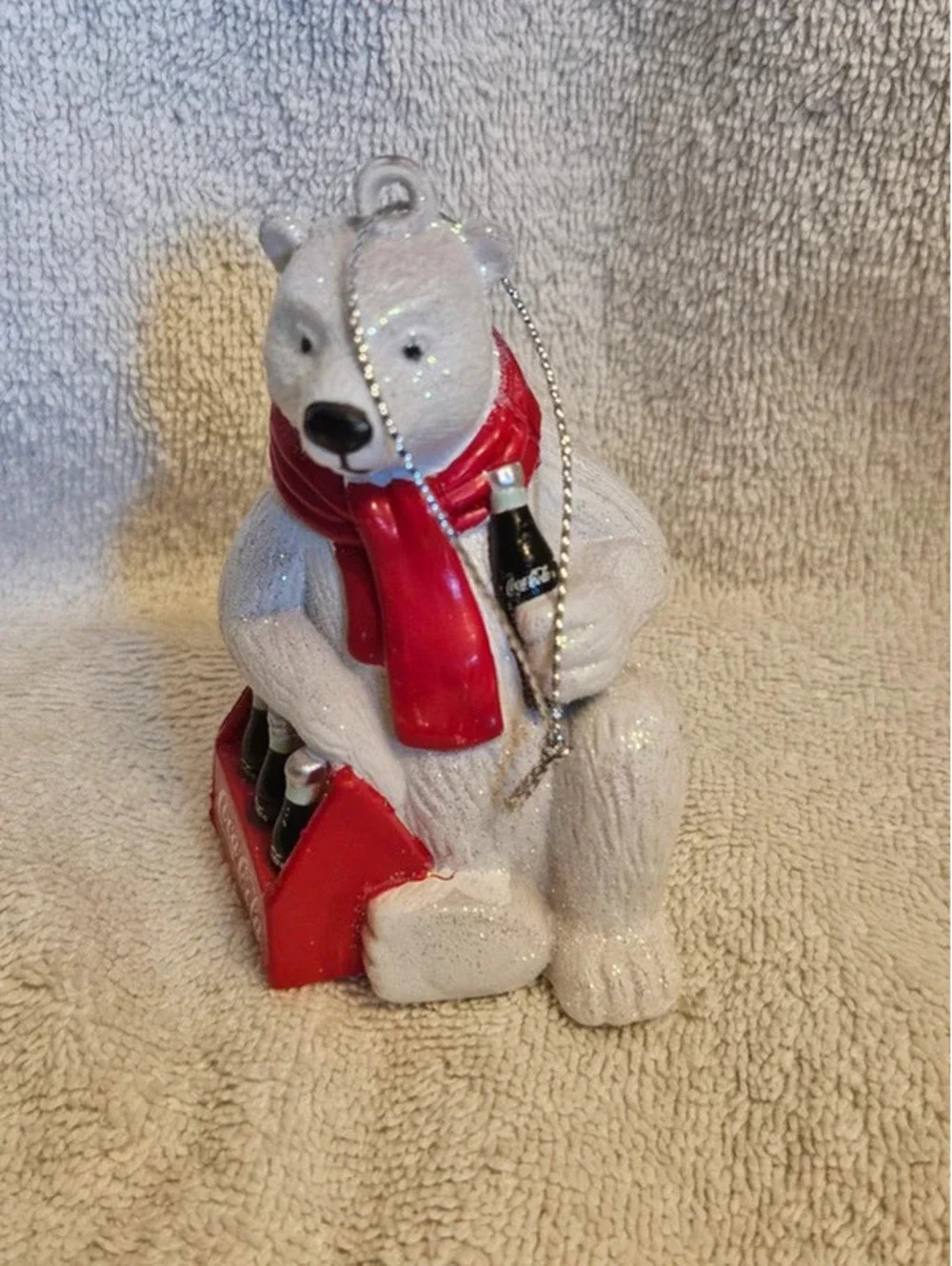 Vintage Coca Cola Polar Bear Coke Bottles Crate Christmas Ornament CVS Box